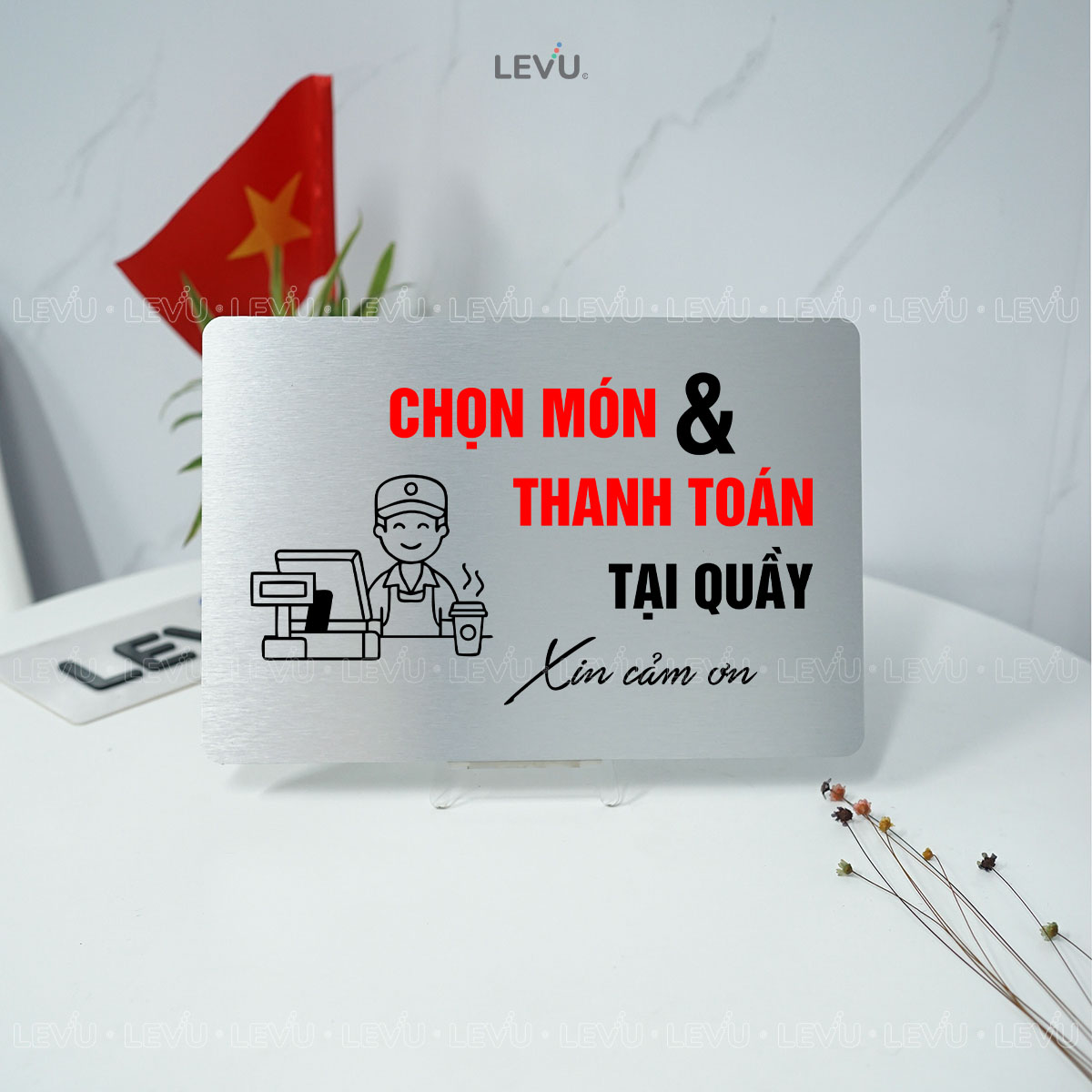bang chi dan chon mon va thanh toan tai quay trang tri quan levu bg103 3 Bảng chỉ dẫn chọn món và thanh toán tại quầy LEVU BG103 - Ảnh 12