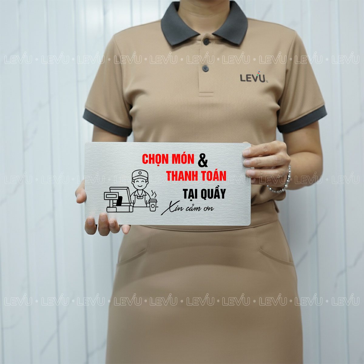 bang chi dan chon mon va thanh toan tai quay trang tri quan levu bg103 4 Bảng chỉ dẫn chọn món và thanh toán tại quầy LEVU BG103 - Ảnh 3