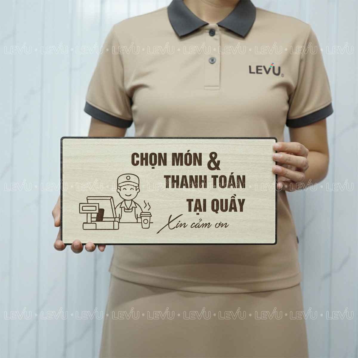 bang chi dan chon mon va thanh toan tai quay trang tri quan levu bg103 7 Bảng chỉ dẫn chọn món và thanh toán tại quầy LEVU BG103 - Ảnh 5