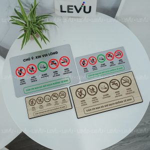 Bảng chú ý xin vui lòng giữ sách buồng vệ sinh chung LEVU BG110
