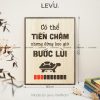 tranh caption y nghia levu077 chi co the tien cham chu dung bao gio buoc lui 30x40 b