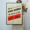 tranh go khac chu levu111 tat ca vinh quang deu den tu su dam bat dau 40x55cm