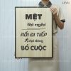 tranh go treo tuong levu035 met thi nghi roi di tiep chu dung bo cuoc 40x55cm