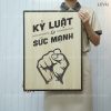 tranh khau hieu van phong levu012 ky luat la suc manh 40x55cm