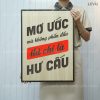 tranh slogan khau hieu levu116 mo uoc ma khong phan dau thi chi la hu cau 40x55cm