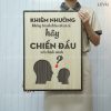 tranh treo phong lam viec levu018 khiem nhuong khong tranh dau voi ai ca hay chien dau voi chinh minh 40x55cm
