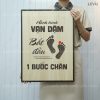 tranh treo slogan levu008 hanh trinh van dam bat dau tu mot buoc chan 40x55cm