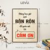 tranh treo van phong levu070 dung bao gio qua ban ron de quen noi loi cam on 30x40 b