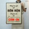 tranh treo van phong levu070 dung bao gio qua ban ron de quen noi loi cam on 40x55cm
