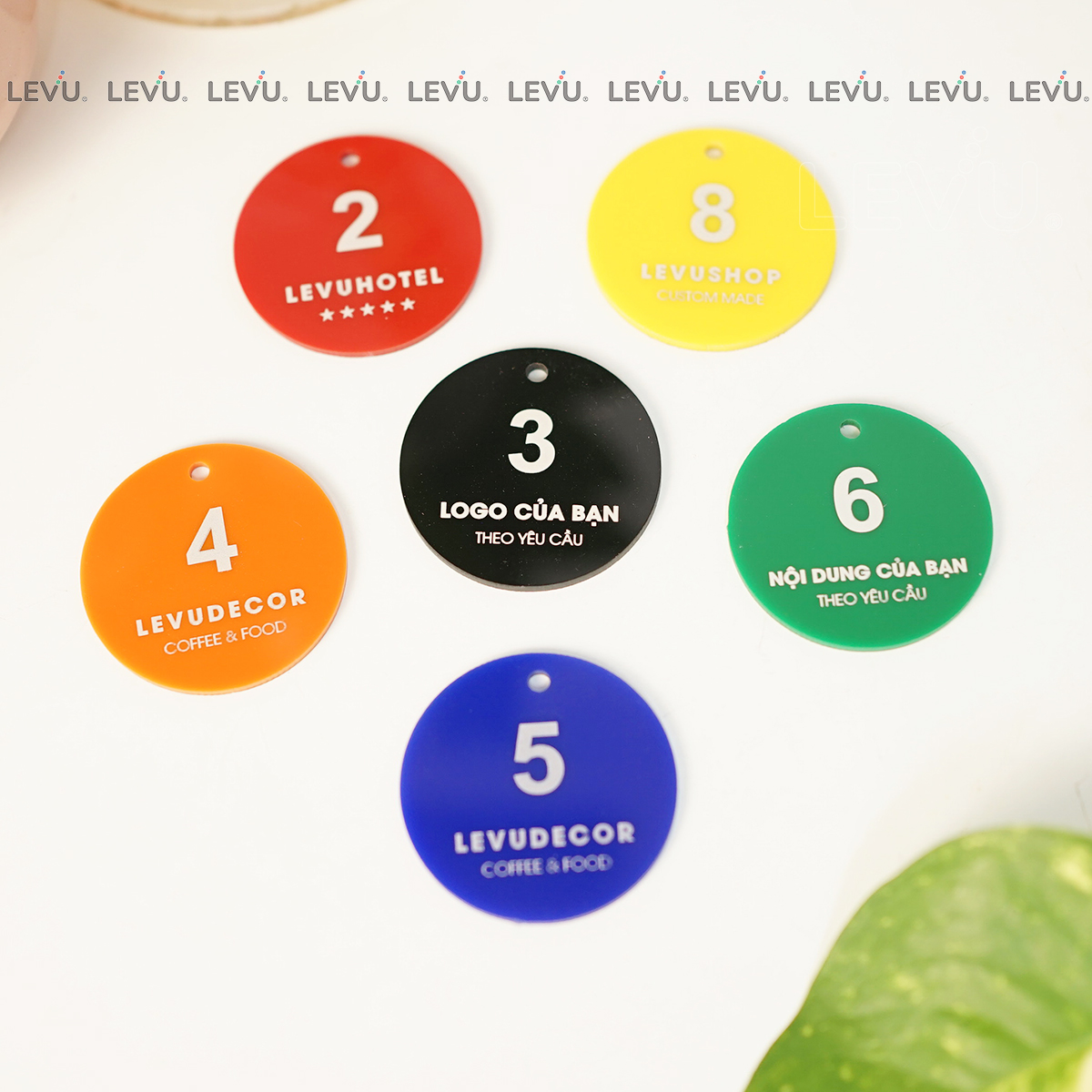 the so mica khac ten logo theo yeu cau co lo gan moc treo levushop 5 Thẻ số mica khắc tên logo theo yêu cầu có lỗ gắn móc treo - Ảnh 7