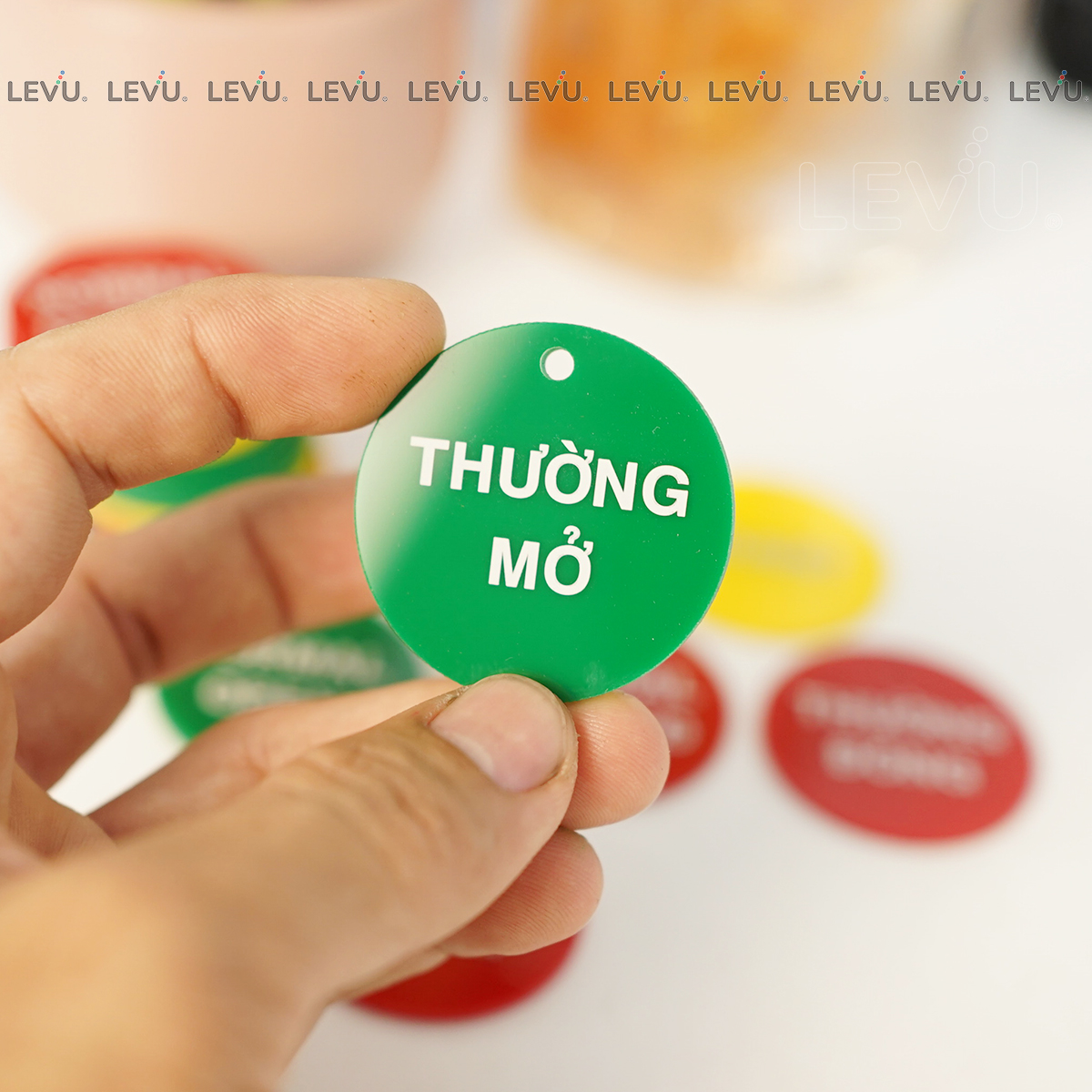 Thẻ van móc treo mica thường đóng thường mở 2 mặt valve tags - Ảnh 4
