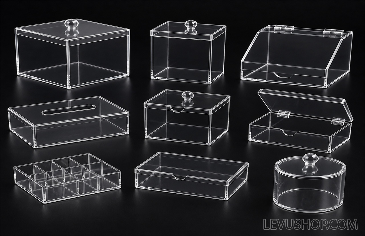 dat gia cong hop mica gia tot tai xuong levushop 2 Một số thế mạnh của sản phẩm hộp mica gia công tại Levushop có thể bạn cần: