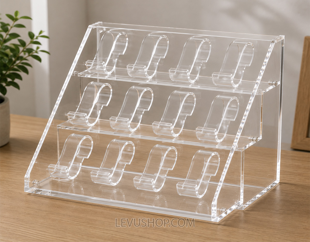 xuong gia cong ke mica trung bay san pham theo yeu cau uy tin tai tphcm levushop 10 Mẫu kệ để trưng bày đồng hồ trong showroom kích thước bằng khổ A3