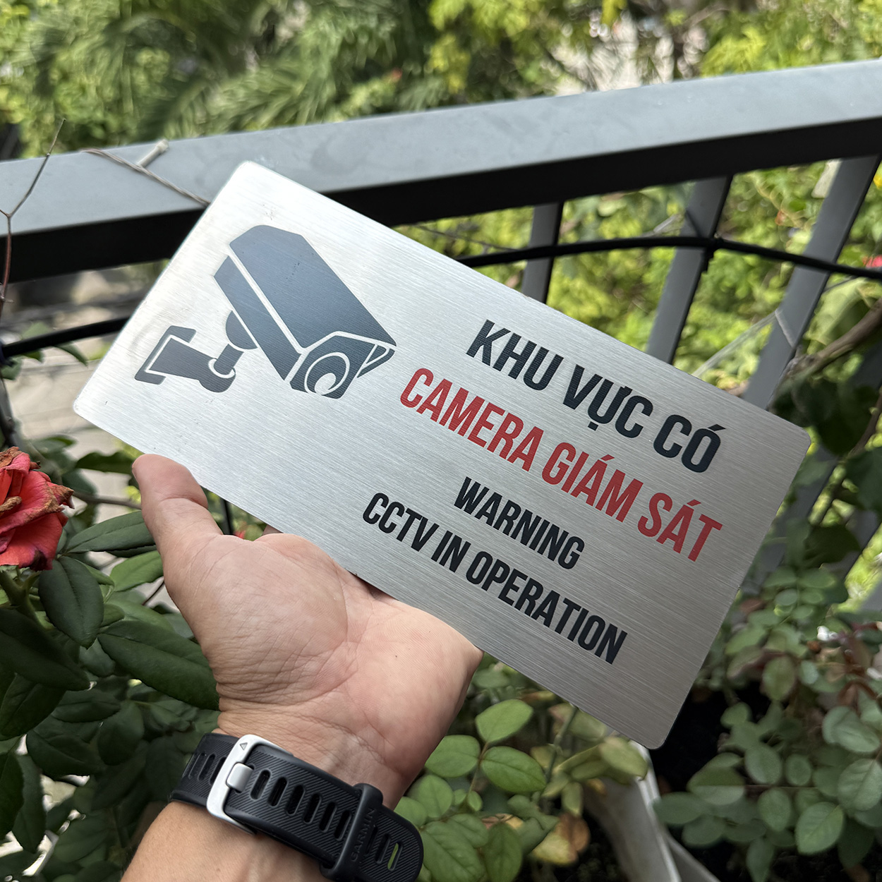 bang khu vuc co camera giam sat inox in uv cao cap 12x24cm in92 4 Bảng khu vực có camera giám sát inox in UV cao cấp 12x24cm IN92