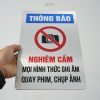 Bảng thông báo nghiêm cấm mọi hình thức ghi âm, quay phim, chụp ảnh mẫu LEVU BG121